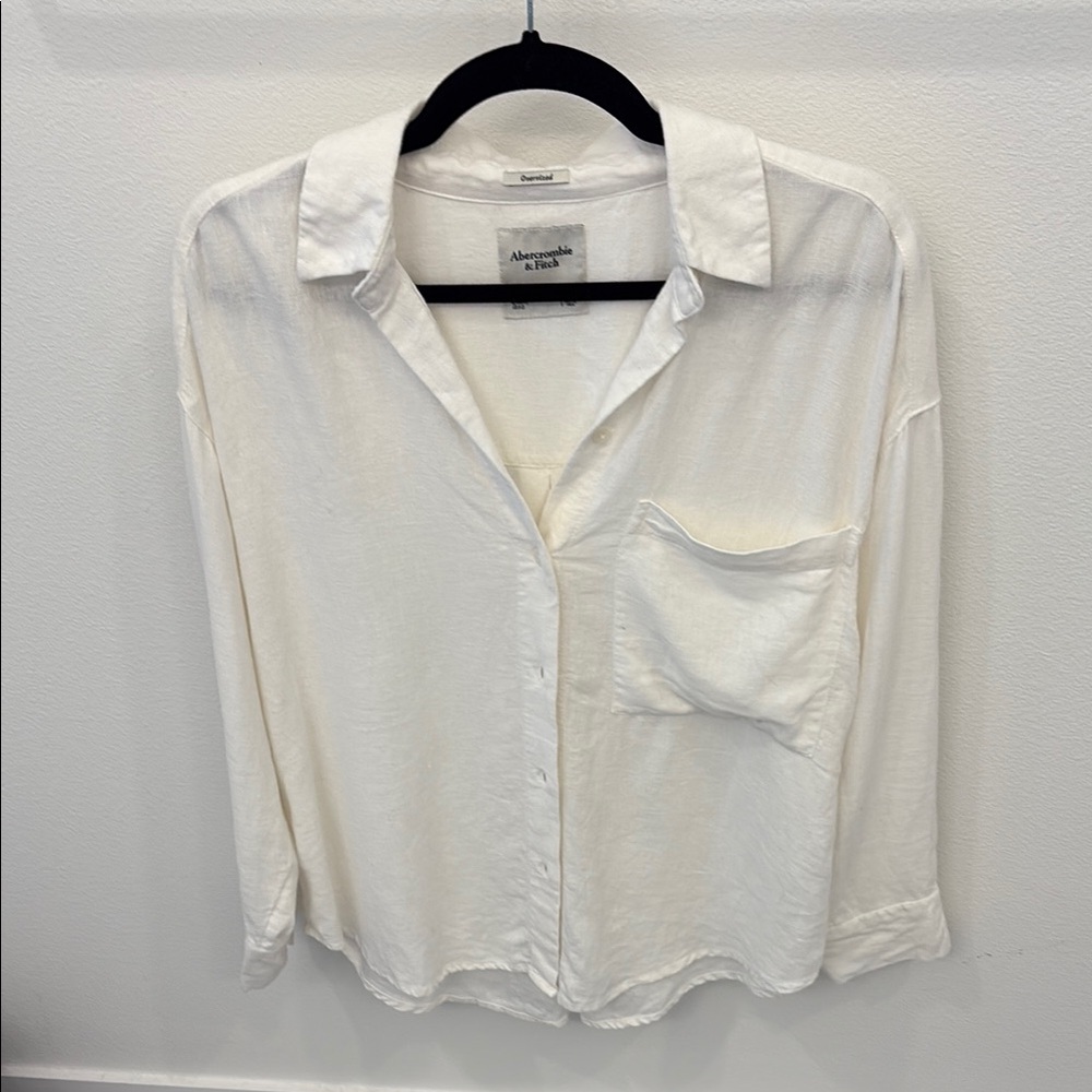 Abercrombie & Fitch White Linen Button Down
